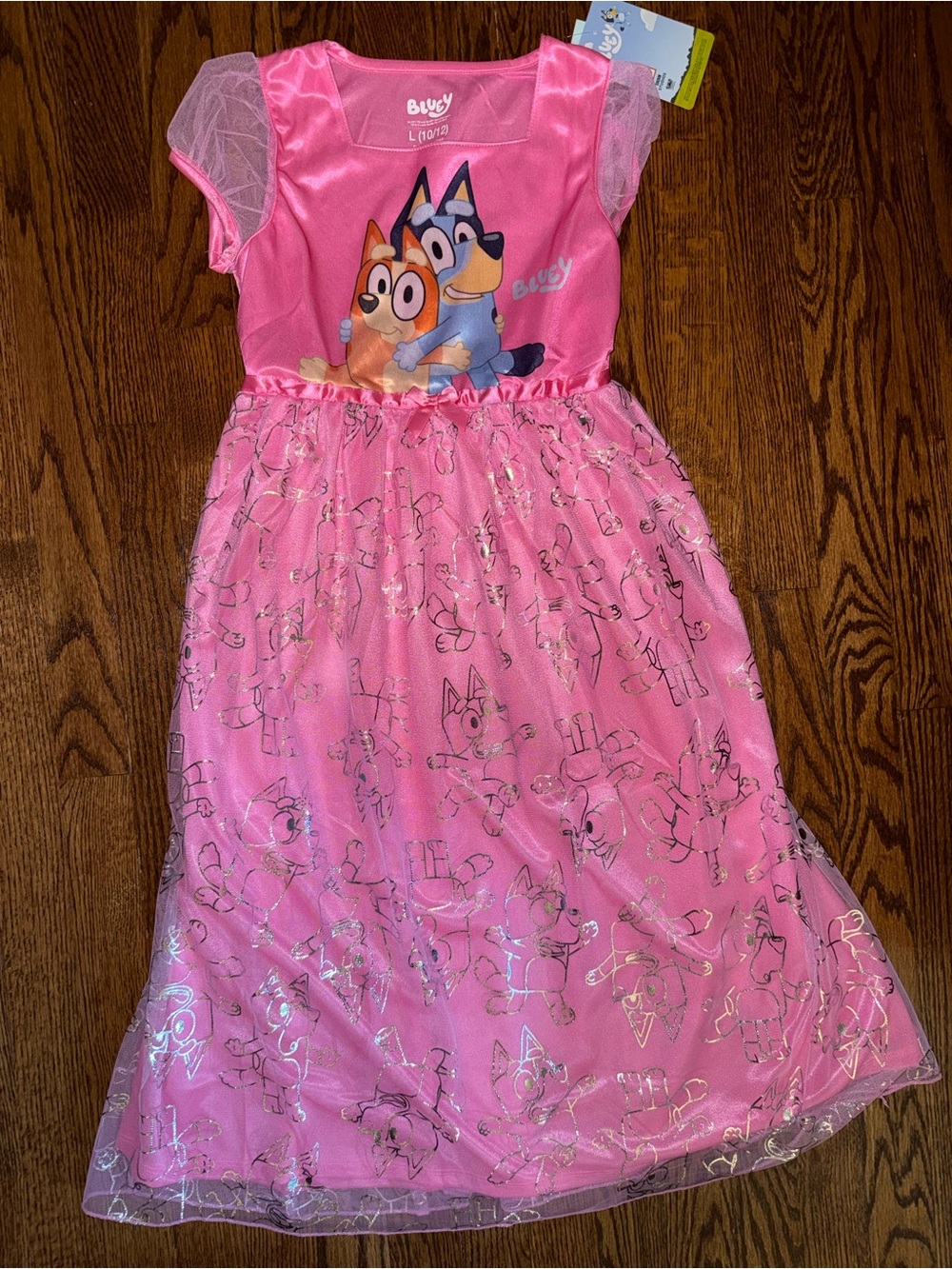 Bluey Pink Girls' Nightgown Pajama Dress